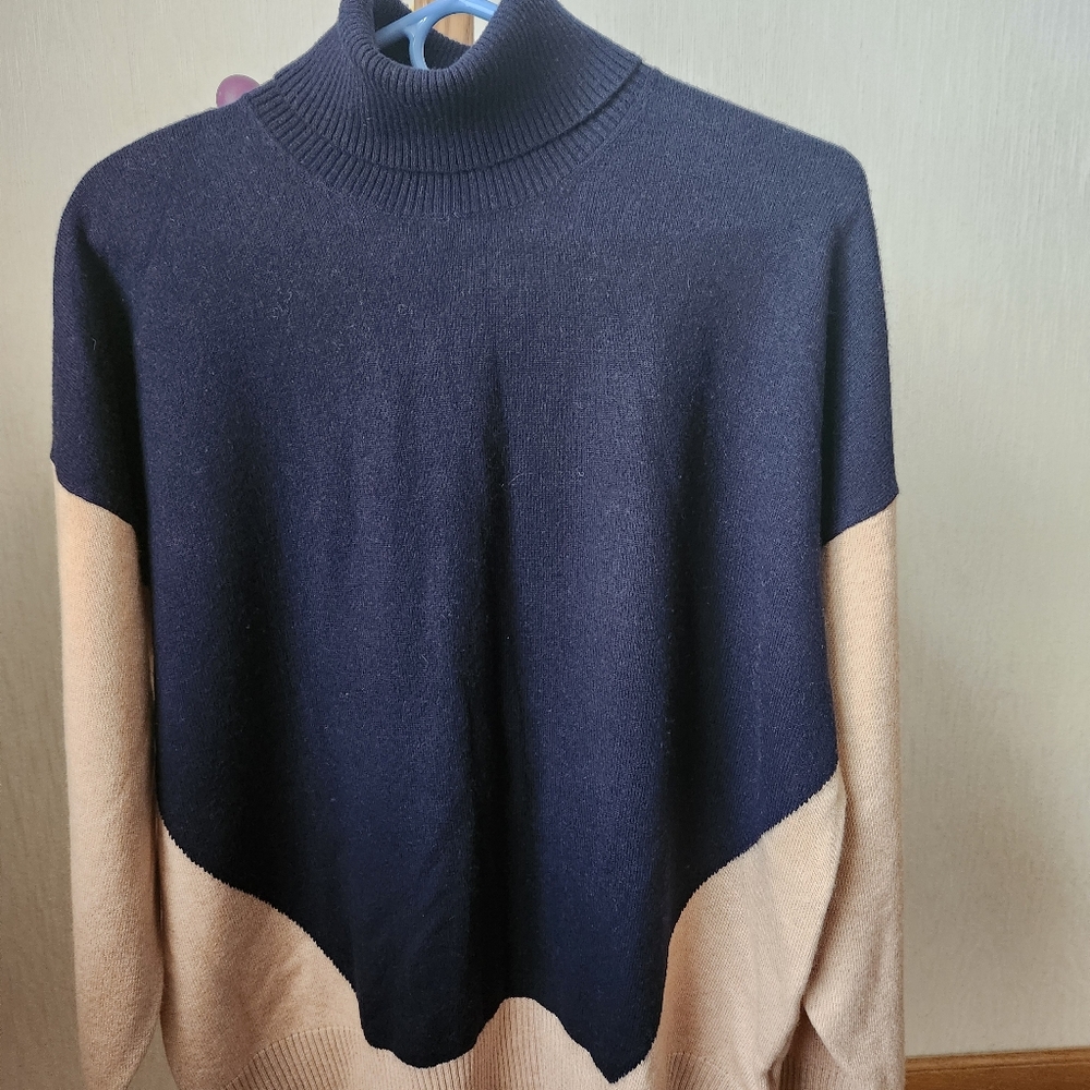 Reiss sweater, size large. Navy and tan.